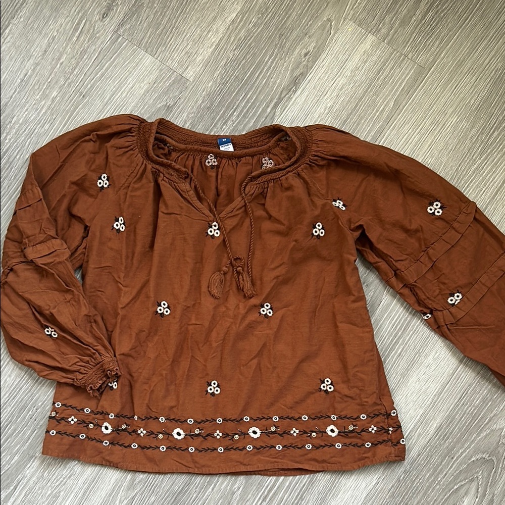👚3/$20👚 Old Navy Floral Embroidered Peasant Blouse
